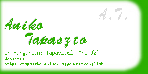 aniko tapaszto business card